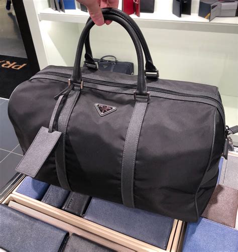 nylon and leather prada bag|prada nylon duffle bag.